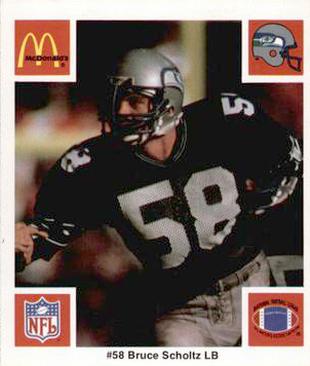 1986 McDonald's Seattle Seahawks #NNO Bruce Scholtz Front