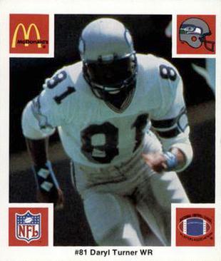 1986 McDonald's Seattle Seahawks #NNO Daryl Turner Front