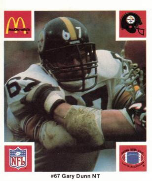 1986 McDonald's Pittsburgh Steelers #NNO Gary Dunn Front