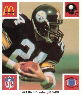 1986 McDonald's Pittsburgh Steelers #NNO Rich Erenberg Front