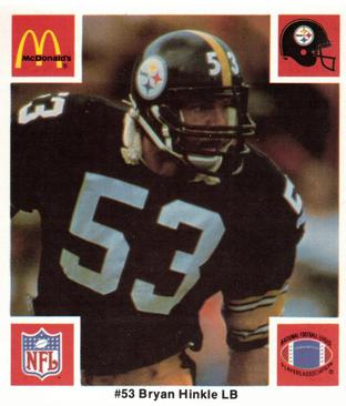 1986 McDonald's Pittsburgh Steelers #NNO Bryan Hinkle Front