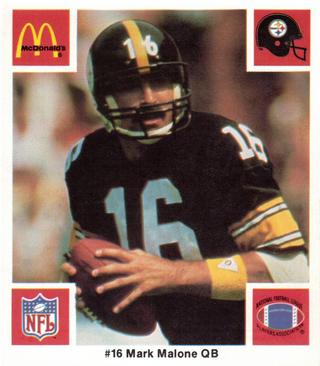 1986 McDonald's Pittsburgh Steelers #NNO Mark Malone Front