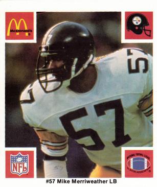 1986 McDonald's Pittsburgh Steelers #NNO Mike Merriweather Front