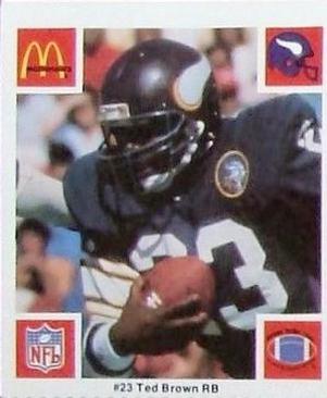 1986 McDonald's Minnesota Vikings #NNO Ted Brown Front