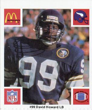 1986 McDonald's Minnesota Vikings #NNO David Howard Front