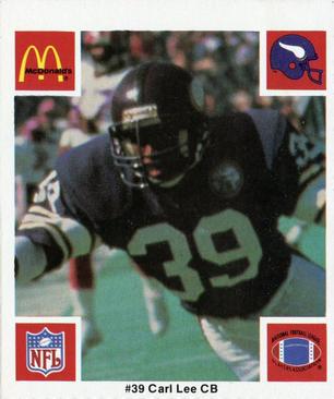 1986 McDonald's Minnesota Vikings #NNO Carl Lee Front