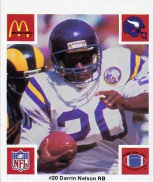 1986 McDonald's Minnesota Vikings #NNO Darrin Nelson Front