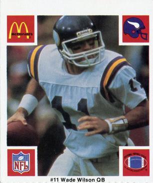1986 McDonald's Minnesota Vikings #NNO Wade Wilson Front