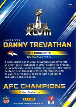 2014 Panini Super Bowl XLVIII Denver Broncos #8 Danny Trevathan Back