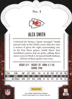 2013 Panini Crown Royale - Red Holo (Die Cut Crown) #4 Alex Smith Back
