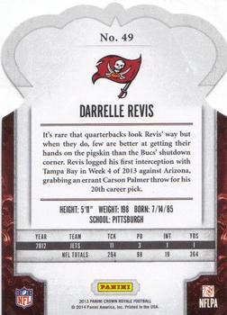 2013 Panini Crown Royale - Red Holo (Die Cut Crown) #49 Darrelle Revis Back