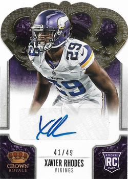 2013 Panini Crown Royale - Rookie Signatures Gold #197 Xavier Rhodes Front