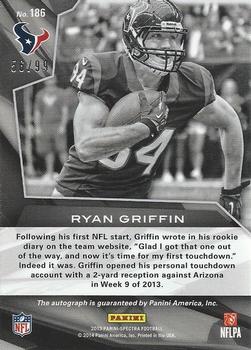2013 Panini Spectra - Blue #186 Ryan Griffin Back