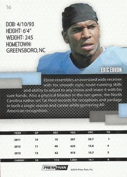 2014 Press Pass - Reflectors Proof #16 Eric Ebron Back