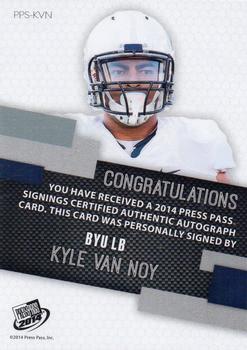 2014 Press Pass - Autographs Blue #PPS-KVN Kyle Van Noy Back