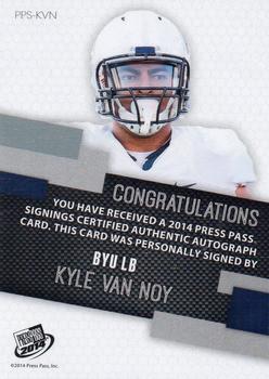 2014 Press Pass - Autographs Bronze #PPS-KV Kyle Van Noy Back