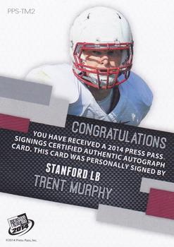 2014 Press Pass - Autographs Bronze #PPS-TM Trent Murphy Back