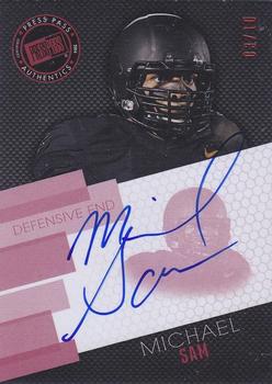 2014 Press Pass - Autographs Red #PPS-MS Michael Sam Front