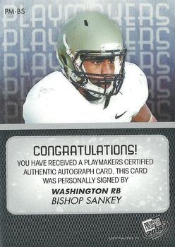 2014 Press Pass - Playmakers Autographs Green #PM-BS Bishop Sankey Back