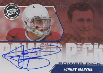 2014 Press Pass - Power Picks Autographs Blue #PP-JM Johnny Manziel Front
