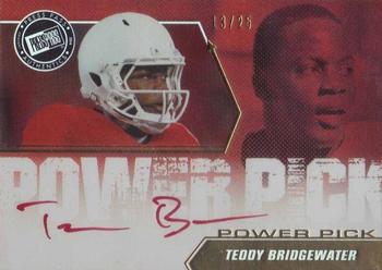 2014 Press Pass - Power Picks Autographs Gold Red Ink #PP-TB Teddy Bridgewater Front