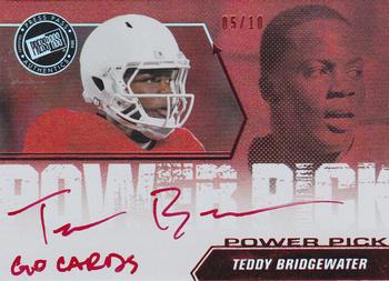 2014 Press Pass - Power Picks Autographs Red #PP-TB Teddy Bridgewater Front