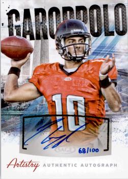 2014 SAGE HIT - Artistry Autographs #AA-5 Jimmy Garoppolo Front
