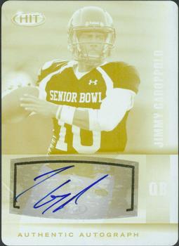 2014 SAGE HIT - Autographs Printing Plates Yellow #A10 Jimmy Garoppolo Front