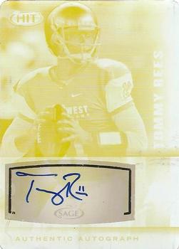 2014 SAGE HIT - Autographs Printing Plates Yellow #A11 Tommy Rees Front