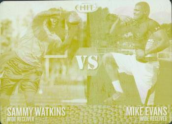 2014 SAGE HIT - Versus Printing Plates Yellow #VS2 Sammy Watkins / Mike Evans Front