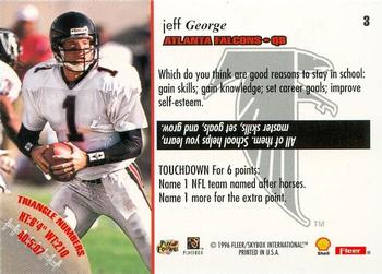 1996 Fleer Shell FACT #3 Jeff George Back