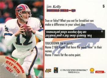 1996 Fleer Shell FACT #5 Jim Kelly Back