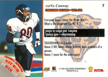 1996 Fleer Shell FACT #7 Curtis Conway Back
