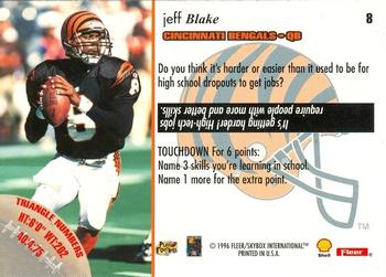 1996 Fleer Shell FACT #8 Jeff Blake Back