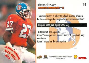1996 Fleer Shell FACT #10 Steve Atwater Back