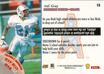 1996 Fleer Shell FACT #13 Mel Gray Back