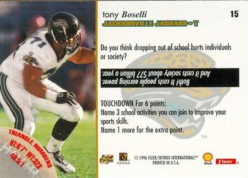 1996 Fleer Shell FACT #15 Tony Boselli Back