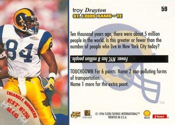 1996 Fleer Shell FACT #59 Troy Drayton Back