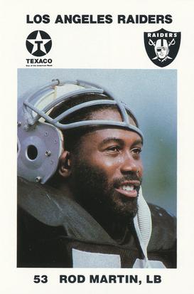 1988 Los Angeles Raiders Police #4 Rod Martin Front