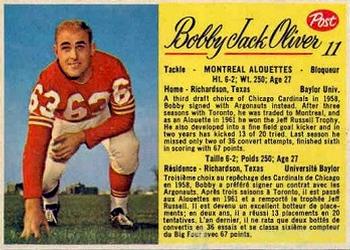 1963 Post Cereal CFL #11 Bobby Jack Oliver Front