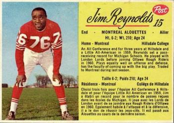 1963 Post Cereal CFL #15 Jim Reynolds Front