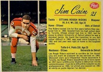 1963 Post Cereal CFL #21 Jim Cain Front