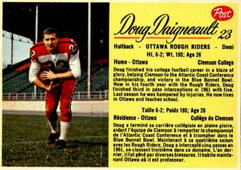 1963 Post Cereal CFL #23 Doug Daigneault Front