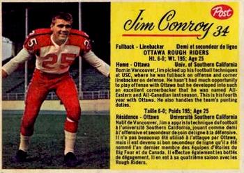 1963 Post Cereal CFL #34 Jim Conroy Front