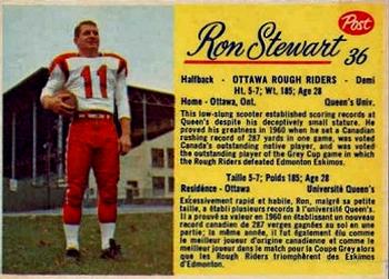 1963 Post Cereal CFL #36 Ron Stewart Front