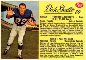 1963 Post Cereal CFL #50 Dick Shatto Front