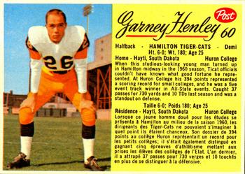 1963 Post Cereal CFL #60 Garney Henley Front