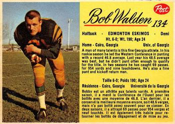 1963 Post Cereal CFL #134 Bob Walden Front
