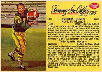 1963 Post Cereal CFL #135 Tommy Joe Coffey Front