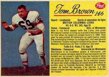 1963 Post Cereal CFL #146 Tom Brown Front